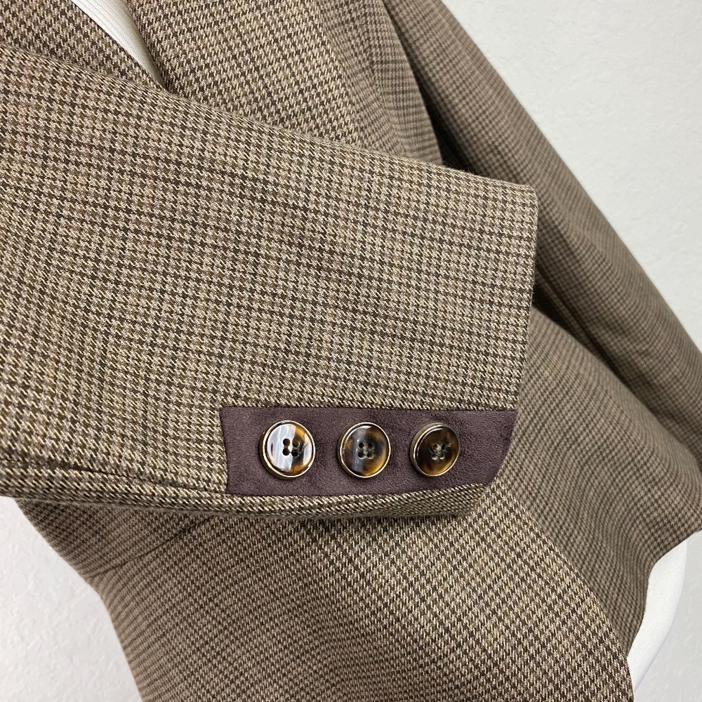 ANTONIO MELANI Brown Checked Tailored Blazer - Picture 5 of 8